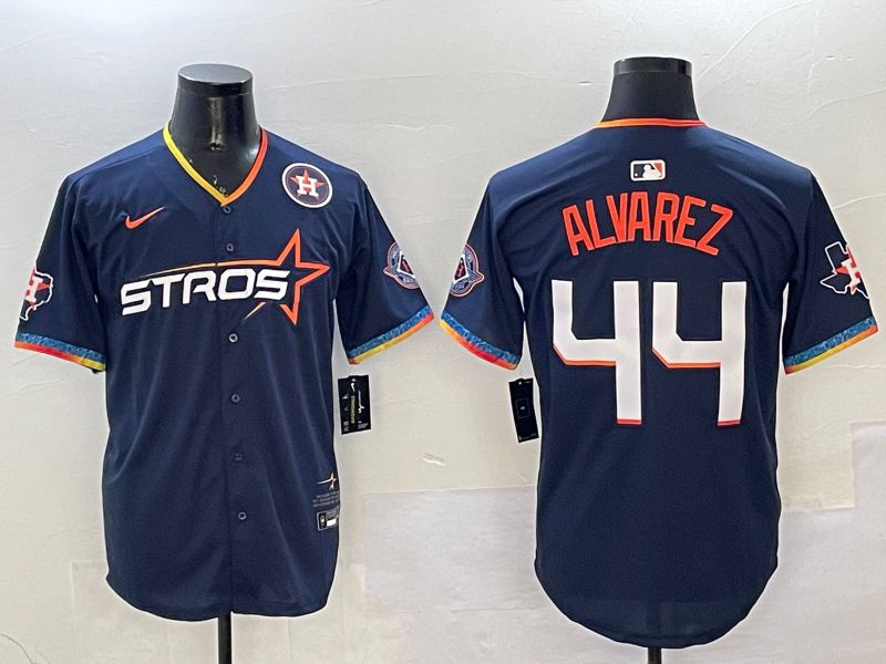 Men Houston Astros #44 Alvarez Drak Blue Fourth generation Joint Name 2025 Nike MLB Jersey style 4